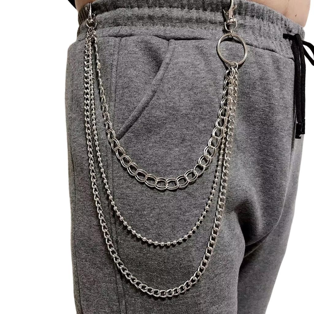 ins style simple metal chain multi-layer waist chain female, street shot popular ring trouser chain decoration