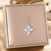 Women's Silver Titanium Steel Necklace with Micro-Inlaid Zircon - Elegant, Durable Clavicle Chain Jewelry