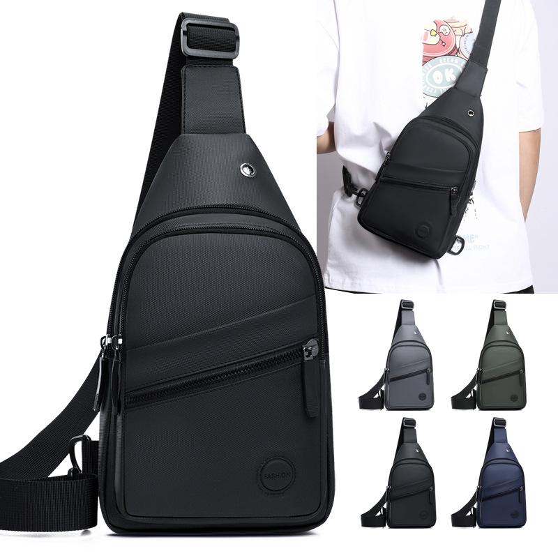 New men's shoulder bag anti-splashing multi-layer leisure sports chest bag cycling and running multi-purpose messenger bag