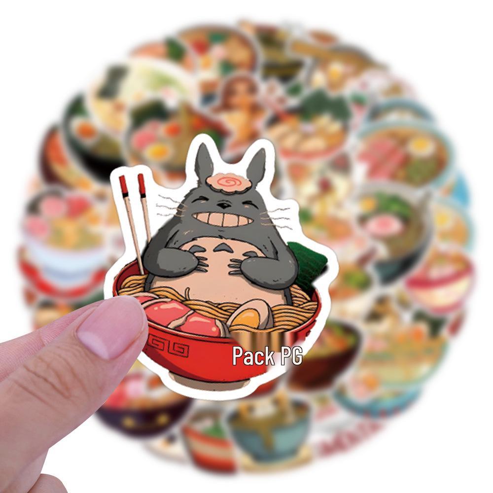 55 Waterproof Japanese Cartoon Ramen Stickers for Planners, Water Bottles, and Computers