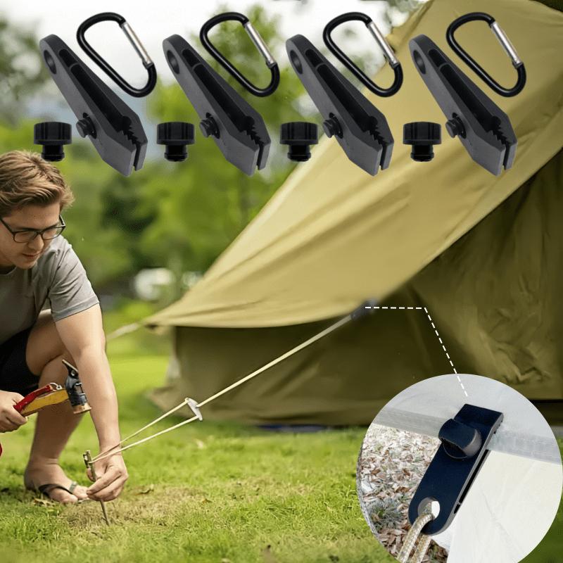 8Pcs Heavy Duty Adjustable Tent Clips Crocodile Tooth Windproof ABS Buckle for Canopy Awning Courtyard Sail Camping Hiking Gear