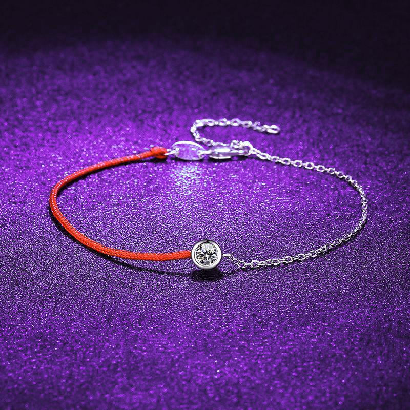 Original Woven Red Rope 925 Sterling Silver Women's Bracelet – Ins Style Light Luxury Versatile Fashion Hand Jewelry