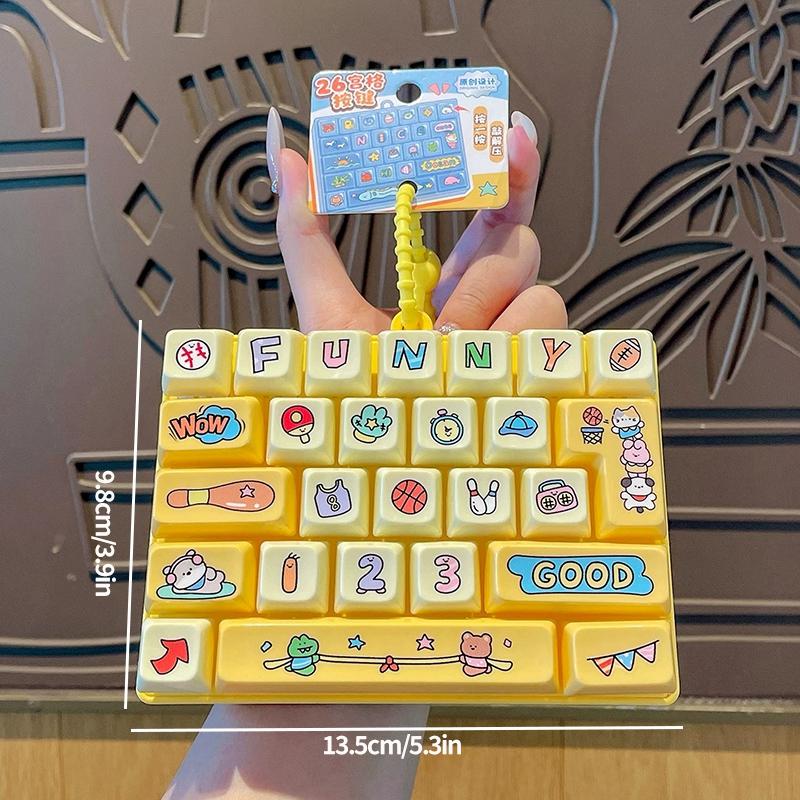 26 Keyboard Keychain Toy Stories Pendant Hanging Ornament For Bag Charms Party Gift For Fans Clicker Fidget Keyboard Keychain
