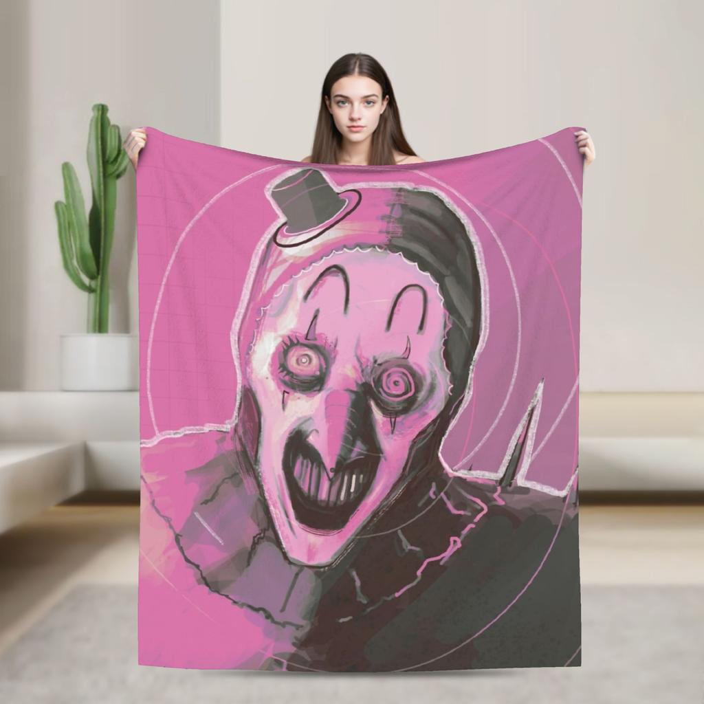 Art the Clown The Terrifier 3 Blanket Fleece Printed Multifunction Lightweight Thin Throw Blankets for Sofa Outdoor Bedspreads