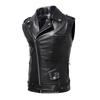 New men's slim-fit locomotive leather vest casual men's slim-fit PU leather vest one piece