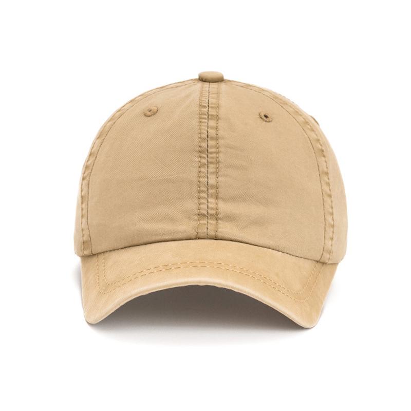 Summer Short Brim Baseball Cap Retro Solid Color Cotton Cap Men Sun Hat