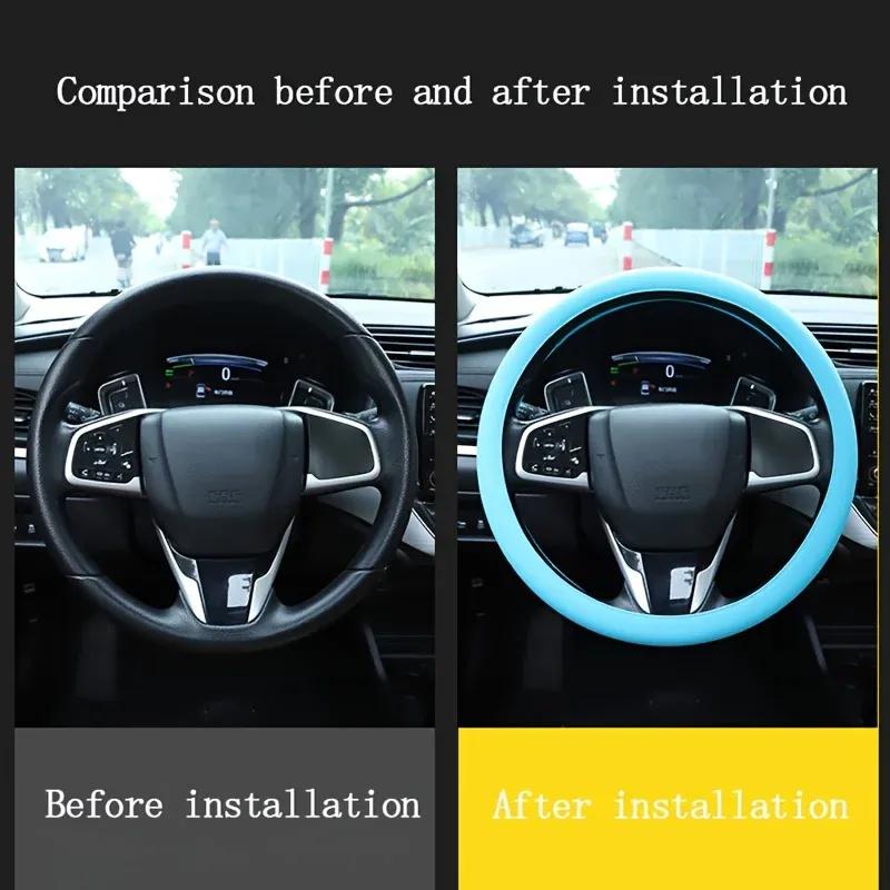 Coprivolante Antiscivolo Ultra-sottile per Auto, Coprivolante in Silicone, Coprivolante Universale