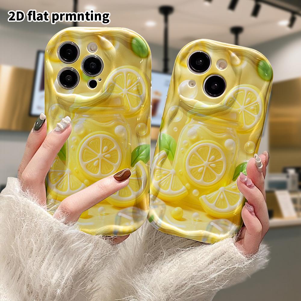 Phone Case: 2D Flat Design, Suitable for iPhone 18 17 16 15 14 13 Pro Protective Case, Lemon Glass Jar, Perfect Christmas and Halloween Holiday Gift