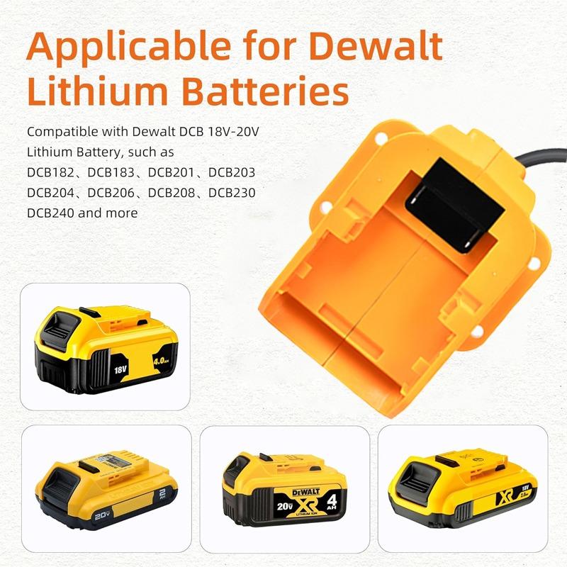 Battery Powered Charger for Starlink Mini Waterproof DC Barrel Jack For Dewalt/Milwaukee18V Li-ion for Outdoor and Emergency Use