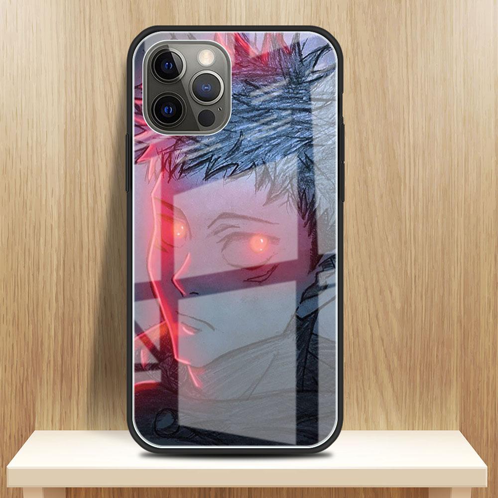 Jujutsu Kaisen Glass Case For Apple iPhone 14 13 Pro 11 12 7 8 Plus SE 2022 XR X XS Max 6 6S Tempered Phone Cover