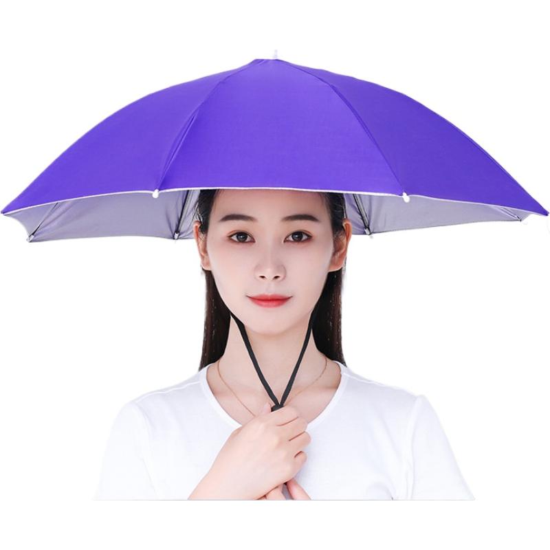 Outdoor Foldable Head Umbrella Hat Windproof Fishing Head Wearing Sunshade Rain Gear Portable Umbrella Camping Beach Head Hats