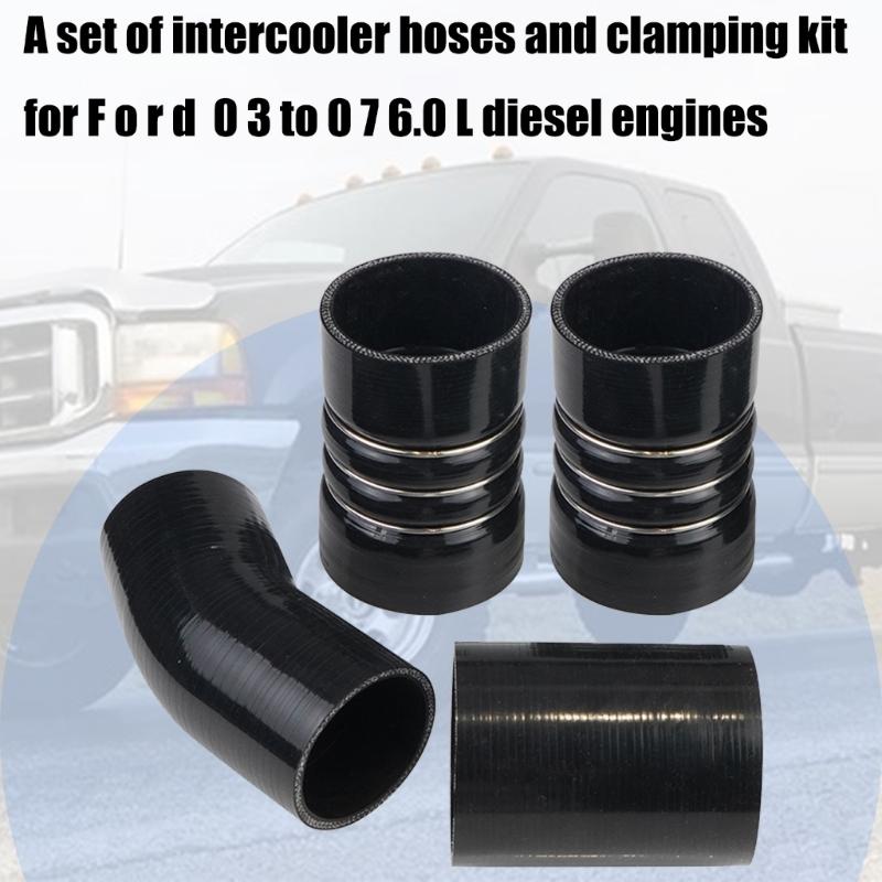 Silicone Intercooler Hose Set F250 F350 F450 F550 6.0L Power Strokes Intercooler Hose CAC Boots Clamps Set