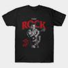 Men Black Print T-shirt The Rock Know Your Role No-Cut Transfer Paper Print Cotton Tshirt