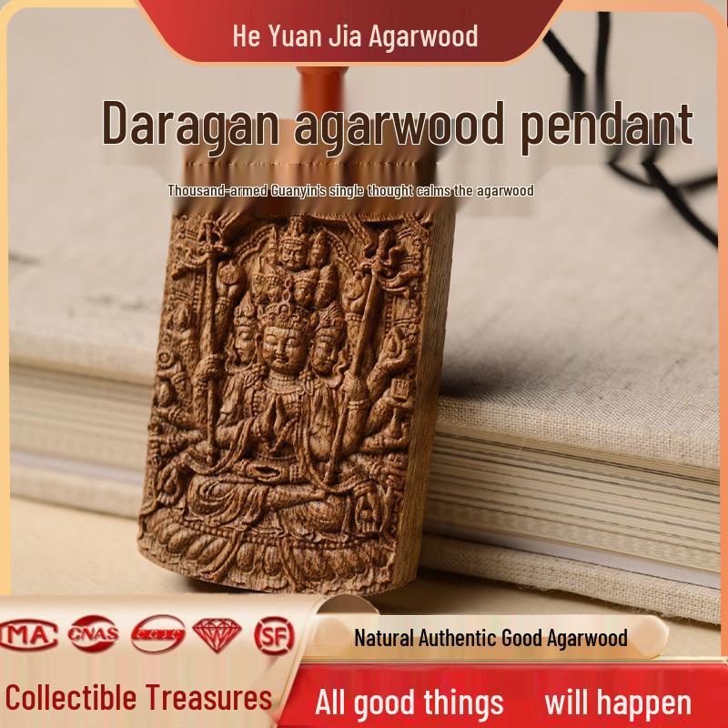 Thousand-Armed Guanyin Agarwood Pendant - Calming Gift Special for Birthdays & New Year YS1203-06