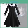 Nuovo Vestito Manica Lunga per Bambini Cosplay Famiglia Addams Stile Principessa