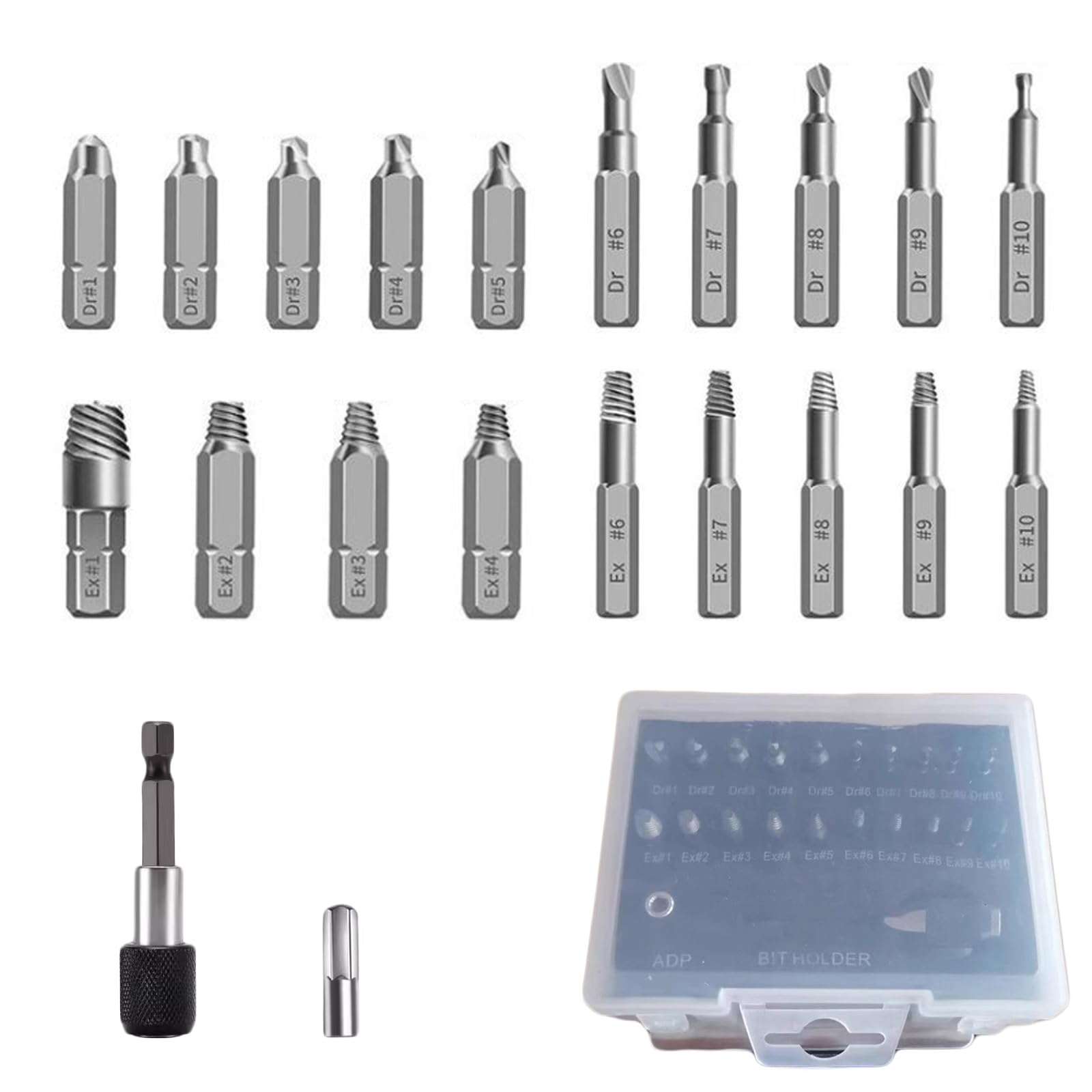 

PrimeBlis Screw Extractor with Hex Handle and Post Hand Tool for Removes Broken Screws Remover, Carpentry, (Dark Gray, 22mm)