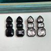 Resin Shiny Rhinestone Earrings Colorful Colorful Dangle Earring Geometric Square Studs  Women