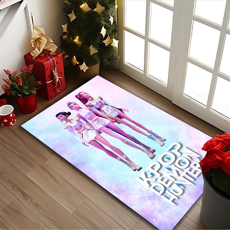 1 Stück Bereichsteppich Geeignet für Büro, Kpop Dämonenjäger Teppich, Vielseitiger Bedruckter Stuhlteppich, Langlebiger Heim-Sofateppich