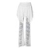 Fashion Design Mesh Stitching Lace Micro-permeable Culottes Women