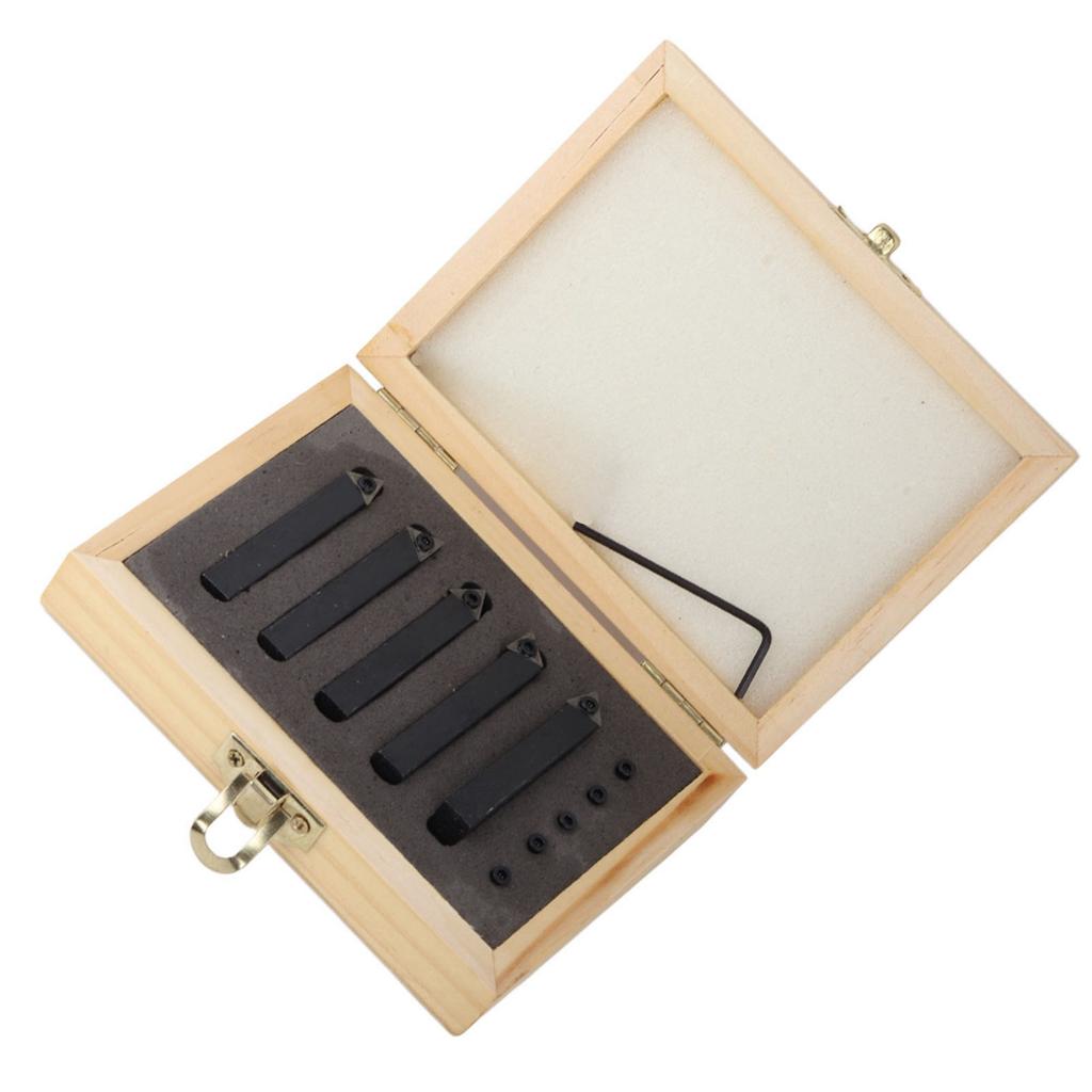 5PCs Carbide Turning Tool Indexable Set 516?Inch for Surface?Cutting  Boring  Chamfering