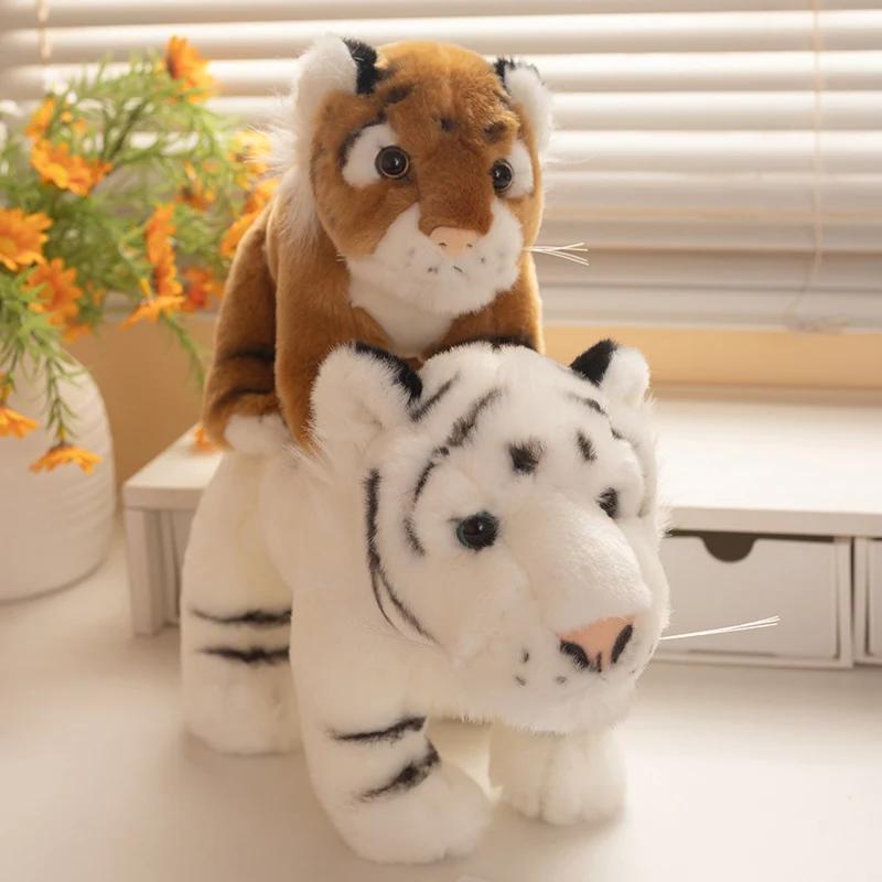 Plush Toy Tiger for Wildlife Fans Soft Standing Animal in Orange Black or White Black Stripe Variants Animal Admirer