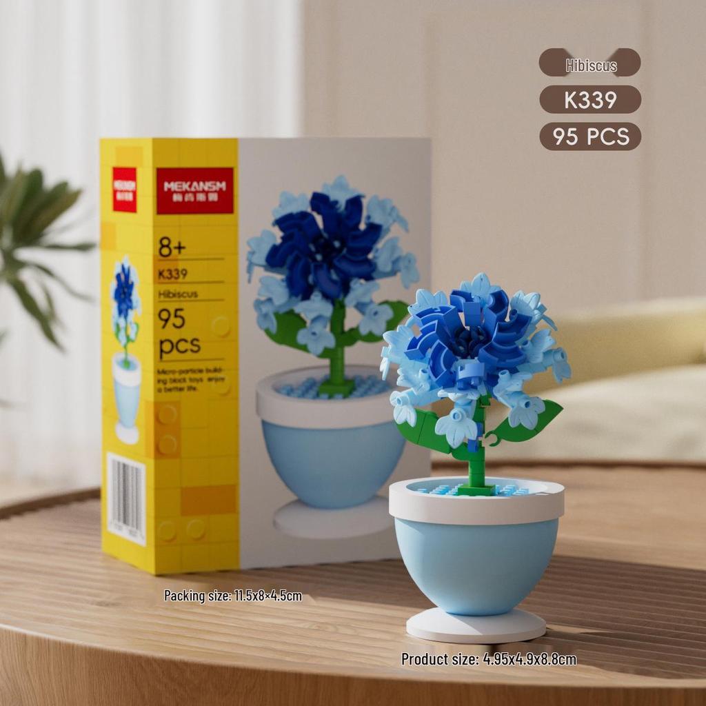 LEGO-kompatibelt Byggesett med Orkidéroseblomst: Floral Whispers Kurvpyntegjenstand, Leke for barn, Gave til jenter og Lærerdagen