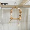 Wood Parrot Toy Hanging Swing Toy, Wooden Bird Perch Stand for Cage, Standing Branch Beads Blocks Chew Parakeet Cockatiel Budgie Macaws