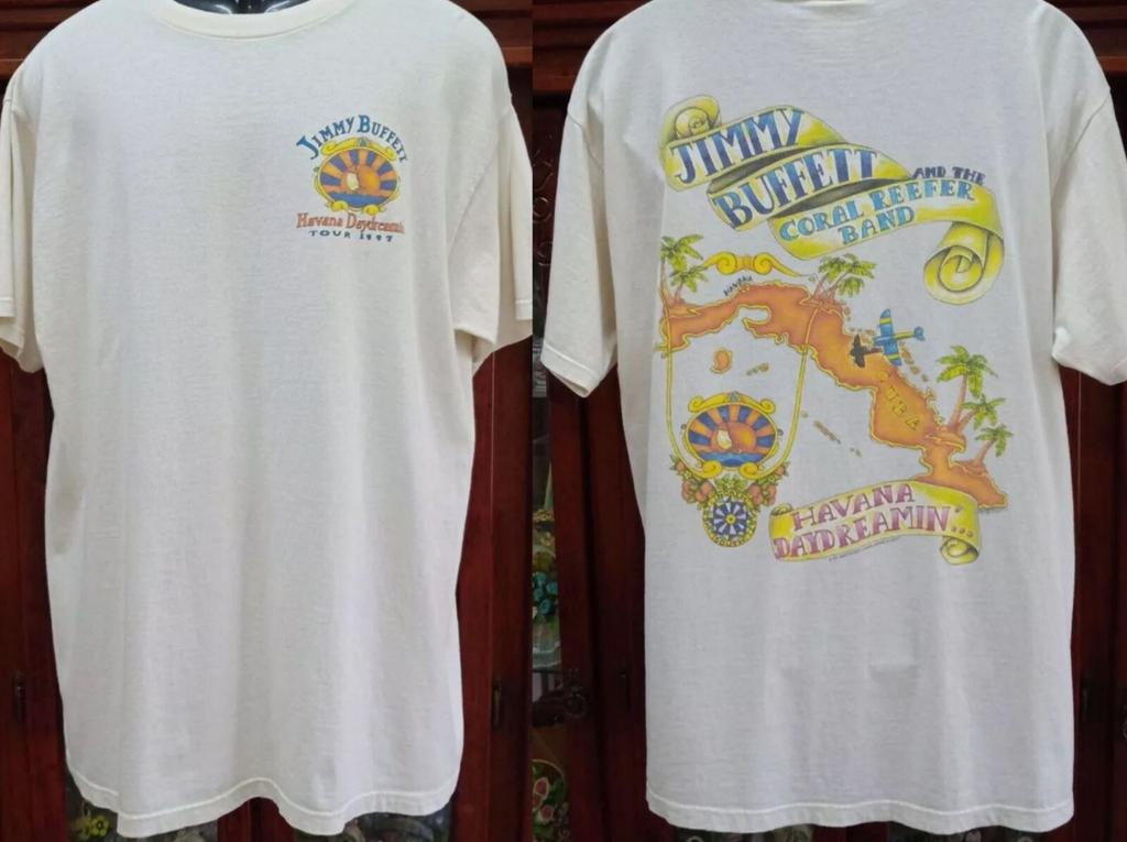 2 sides Jimmy Buffett Havana Daydreamin 1997 Shirt White Unisex S-5XL