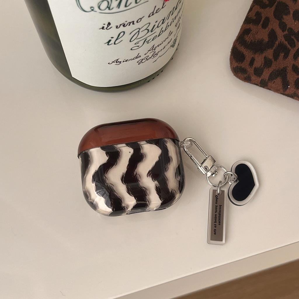 Retro black and brown wavy pattern suitable for AirPods1st generation protective case AirPods1 earphone case Apple Pro1 soft case