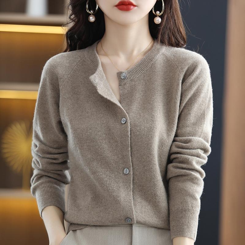 Cardigan damă din cașmir Qinghe cașmir 30% cașmir 70% lână toamnă și iarnă cardigan îngroșat din cașmir moale și cald