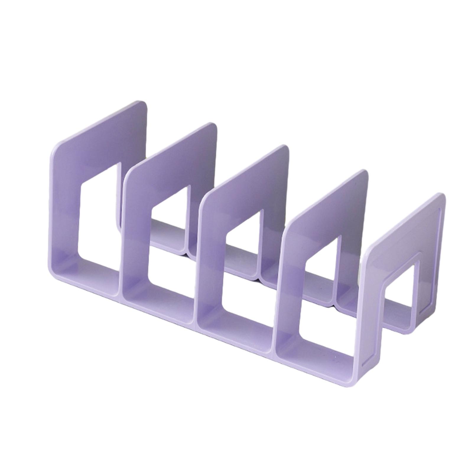 

Multi-function Desktop Storage Rack Macaron Color Plastic Folder Bookshelf School Office Book Notebook Holder Organizer Supplies фиолетовый