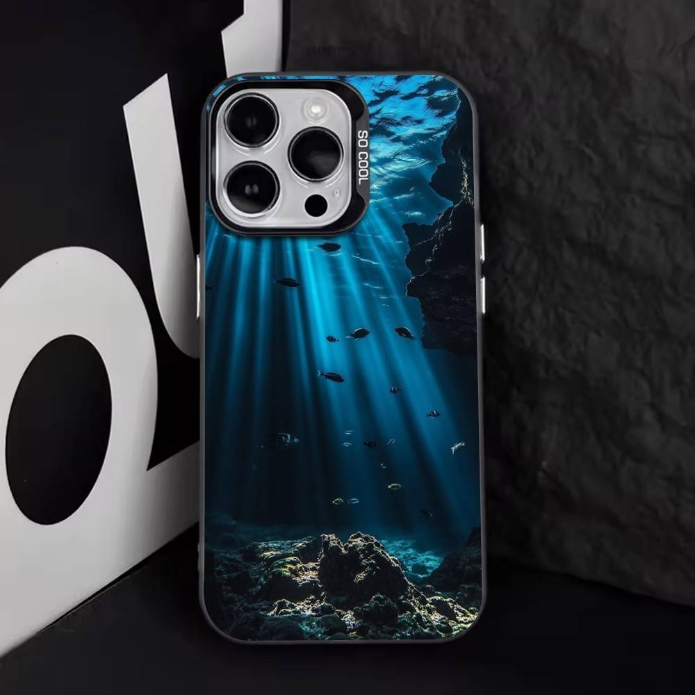 The Underwater World Texture   Phone Case For iPhone 17,16,15,14,13,12,11 Plus,Pro Max,XS,Colorful Silver Phone case Funda Cover