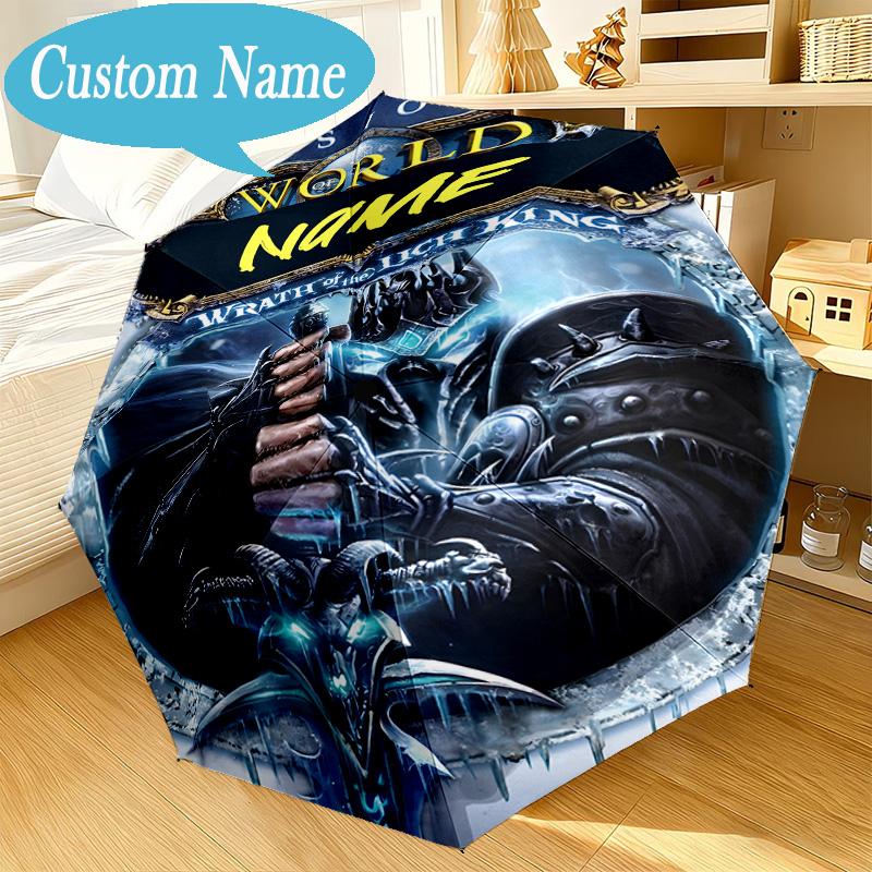 Custom Name Umbrella Dark Kingdom's Rise Warcraft Umbrella 8-Frame for Travel, Camping, Casual Lightweight Portable, Essential for Family Gifts
