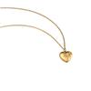 18K Gold Plated Titanium Steel Heart Pendant with Cubic Zirconia Clavicle Necklace