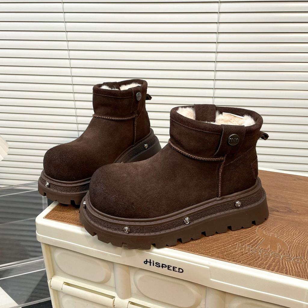 Non-slip Snow Boots for Women To Wear Outside Autumn and Winter New Fashionable and Comfortable Warm Plush Thick-soled Short Boots for Children