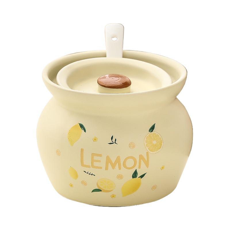 Ceramic Earthen Pot with Lid for Stews & Double Boiled Dishes - Single-Serve Steamed Egg Cup Included