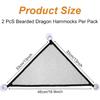 2Pcs Bearded Dragon Hammock, Breathable Mesh Reptile Hammock Lizard Tank Accessories, Triangle Geckos Hammocks for Bearded Dragons, Snakes, and