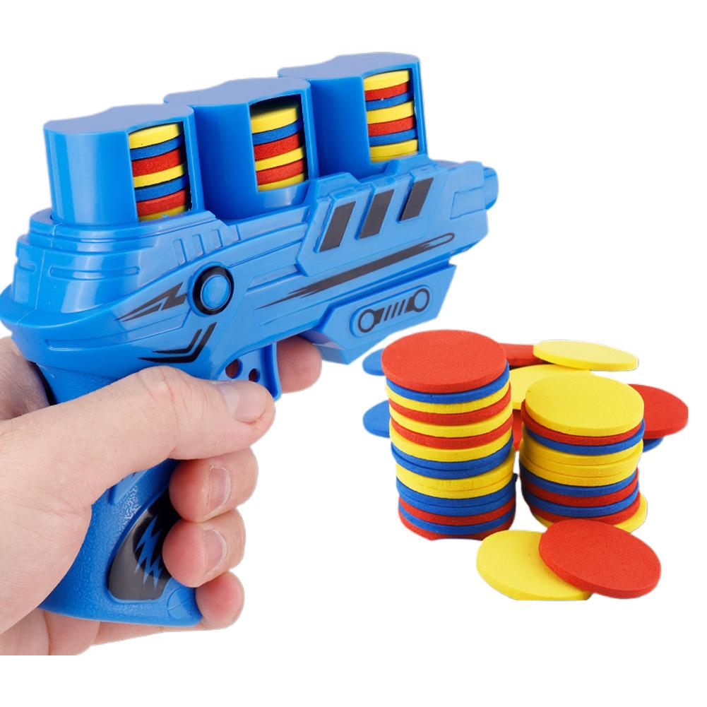 

Kids Flying Saucer Guns Carrot Flying Disc Launcher Plaything Safety Eva Flying Disc Gun Kid Outdoor Game Toys