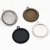 10 pièces Taille intérieure 20 mm Plaqué Argent Antique et Bronze et Rhodium et Noir Style Classique Cabochon Base Support Breloques Pendentif