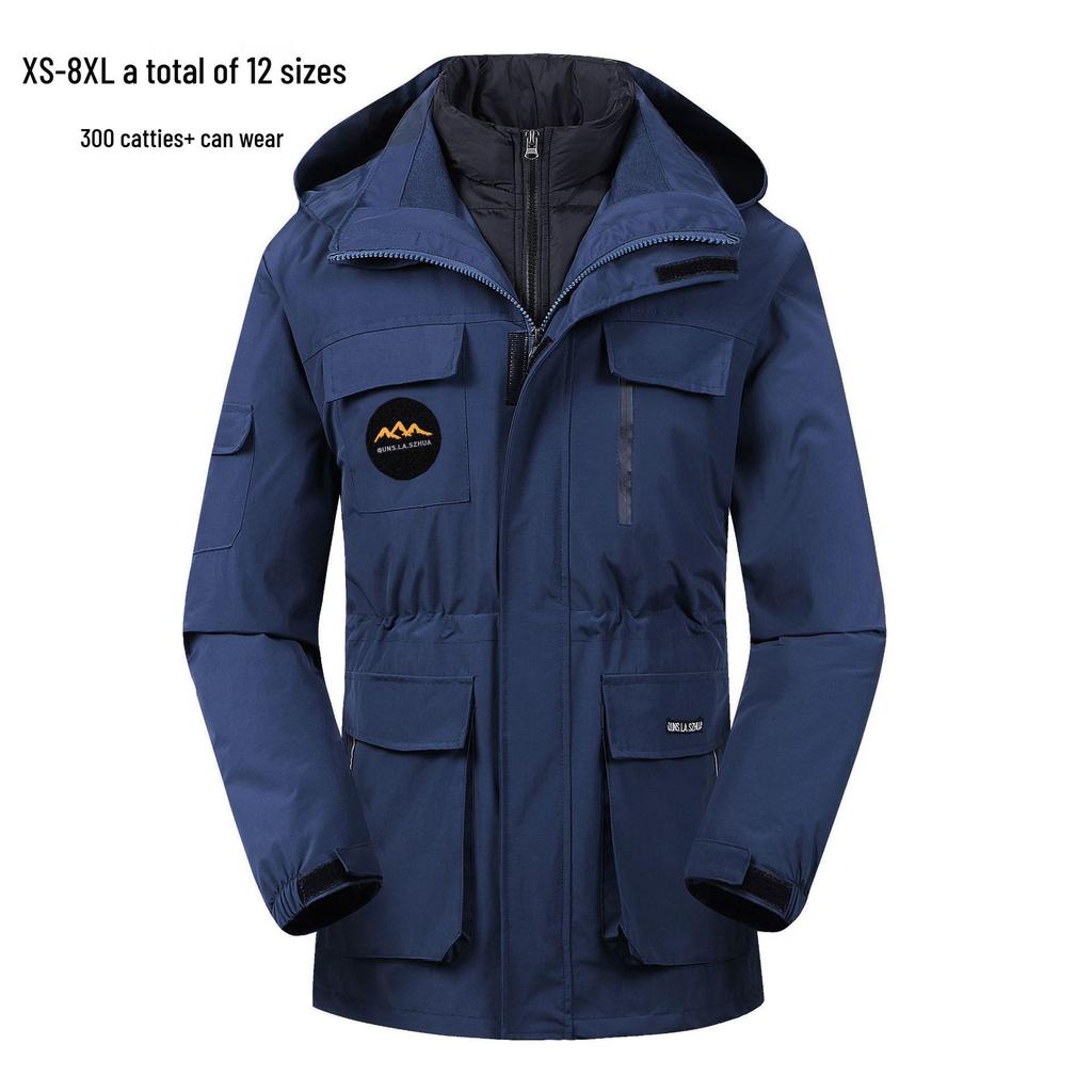 Unisex Übergröße Wasserdichte Winddichte Bergjacke mit Baumwollfutter