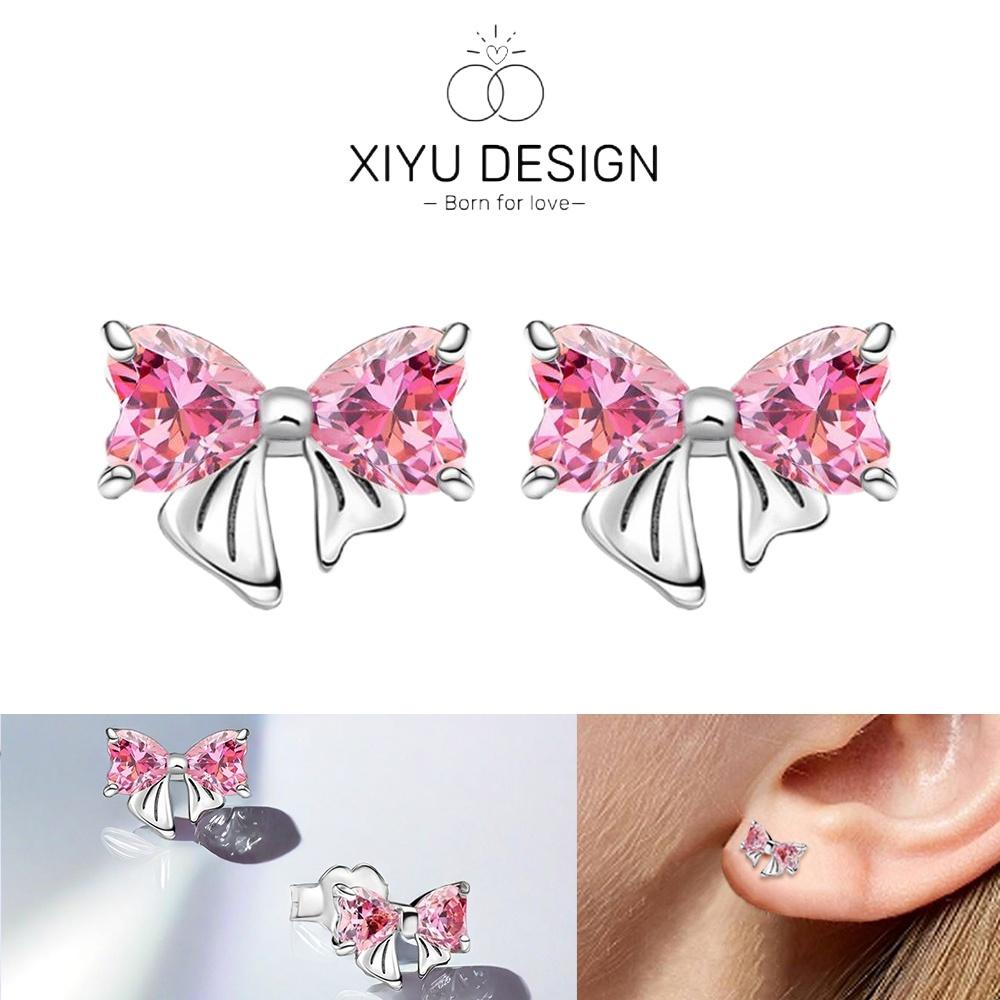 Christmas Bow Jewelry Set Copper Fashion Earring Necklace Ring Bracelet Tie Set Original Women Fine Festival Gift