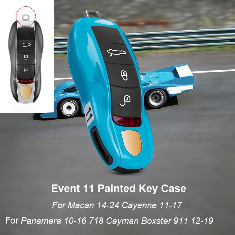 Pro Porsche Panamera Cayenne Macan 718 Cayman Boxster 911 Taycan 10-25 Auto Zelená Grello Lakovaný Klíčenka Ochranný Kryt