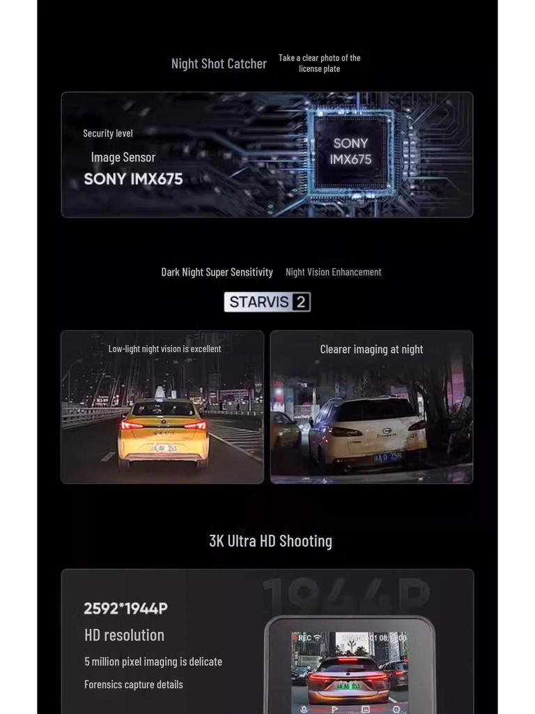 70mai A510 2024 Dash Cam with 24-Hour Parking Monitoring.