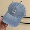 Spring/Summer washed denim embroidered baseball caps for women, fashionable street sun protection baseball caps
