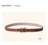 Women's Black Slimming Genuine Leather Belt with Bamboo Buckle