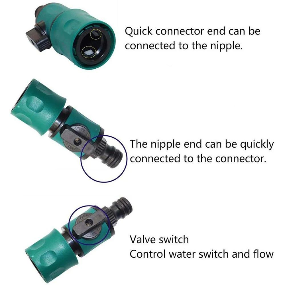 Plastic Valve Hose Adapter Switch Two-Way Nipple Connector New Garden Water Connectors