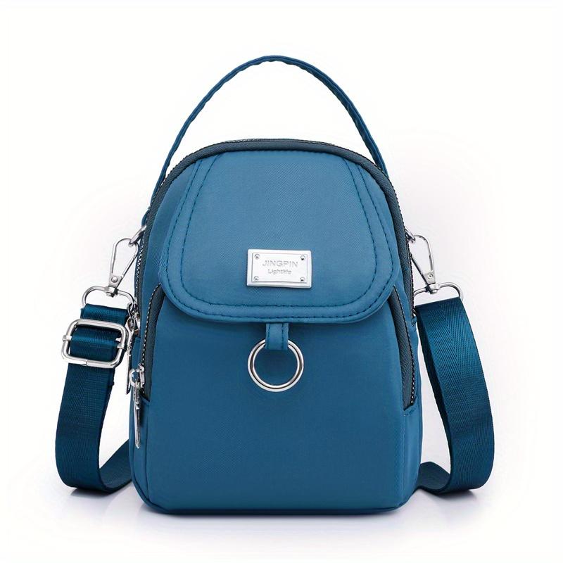Borsa a tracolla con cerniera tinta unita, Portamonete versatile, Borsa a spalla da donna per lo shopping
