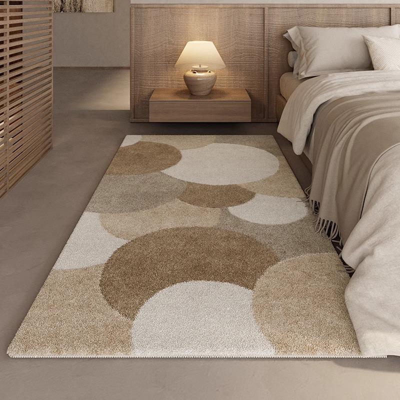 Retro Faux Cashmere Thickened Bedside Rug - Absorbent Bedroom, Bay Window, and Sofa Floor Mat