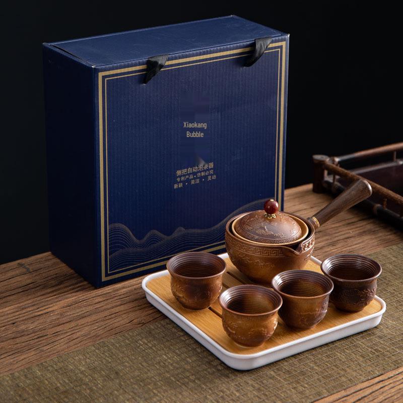 Portable Travel Kung Fu Tea Set: 1 Pot & 4 Cups in Gift Box, Custom Logo Option