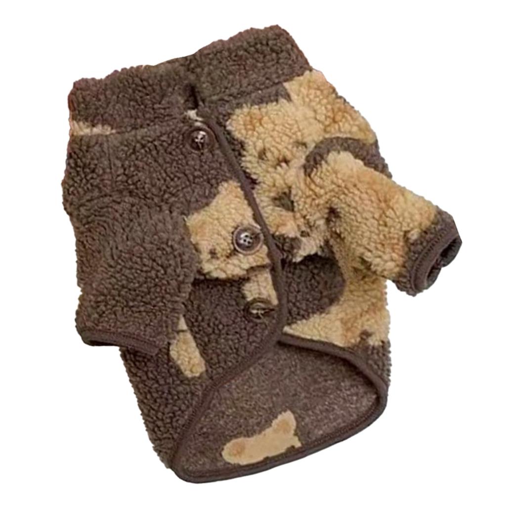 Pet Plush Clothes Cute Pattern Winter Comfortable Warm Dog Cat Clothes for Home Travel Party